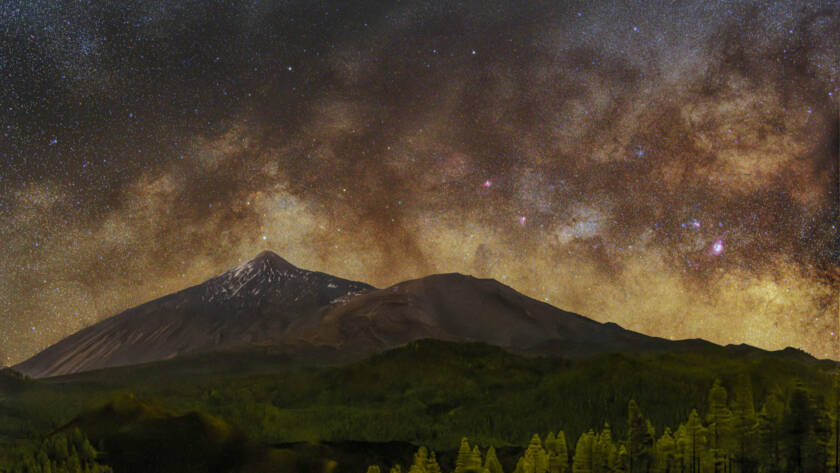 The Milky Way over Mount Teide in Tenerife